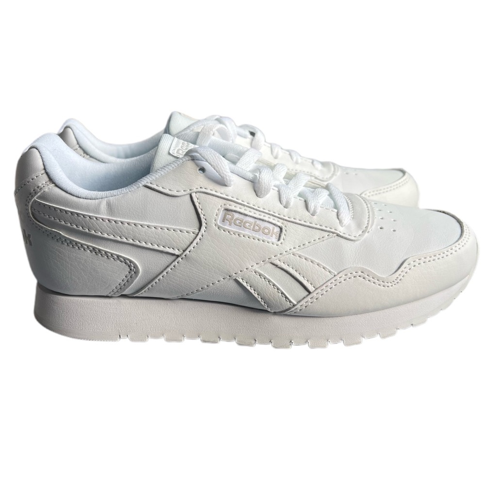 Reebok women’s, classic Harmon run sneaker, white/steel size 9.